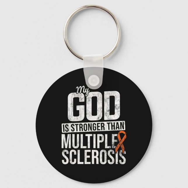 Stronger Multiple Sclerosis Ms Awareness Orange Ri Key Ring (Front)