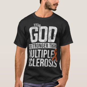 Stronger Multiple Sclerosis Ms Awareness Orange Ri T-Shirt