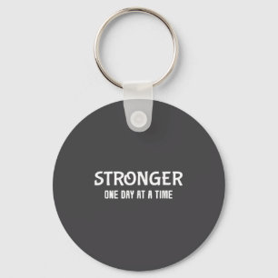 Stronger One Day At A Time Design Recovery Key Ring