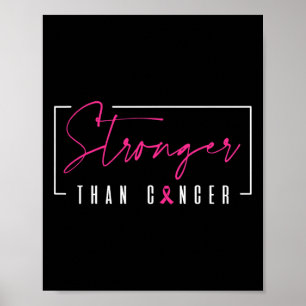 Stronger Than Breast Cancer Warrior Pink Ribbon  Poster