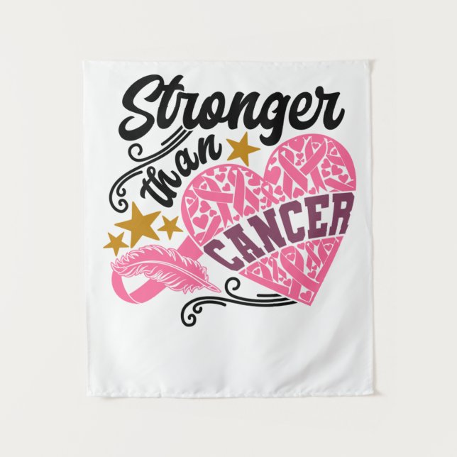 Stronger Than Cancer Breast Cancer Awareness Tapestry (Front)