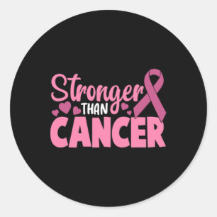 Stronger Than Cancer Breast Cancer Awareness Women Classic Round Sticker