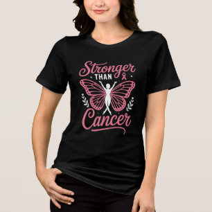 Stronger Than Cancer Butterfly Tri-Blend Shirt