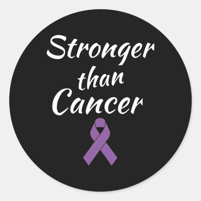 Stronger Than Cancer Pancreatic Cancer Awareness  Classic Round Sticker (Front)