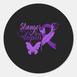 Stronger Than Lupus Empowering For Lupus Warriors Classic Round Sticker
