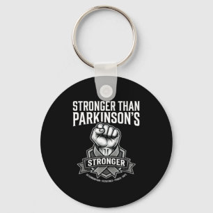 Stronger than parkinson's awareness raised fist key ring
