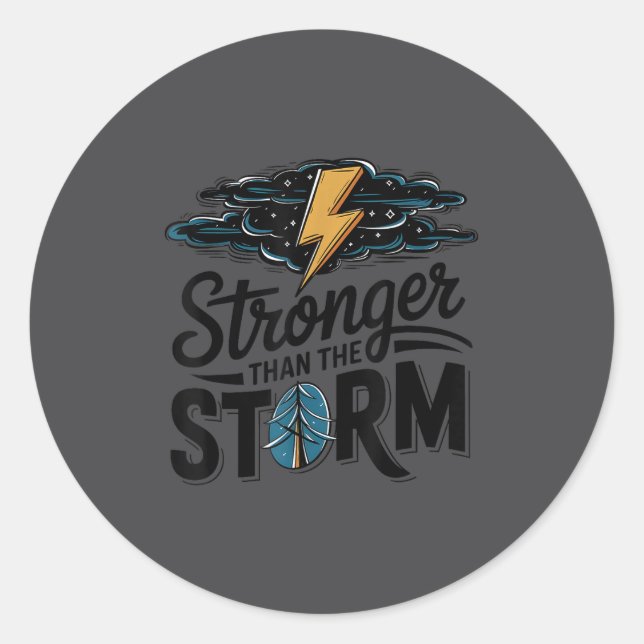 Stronger Than The Motivational Insrational Sitive  Classic Round Sticker (Front)