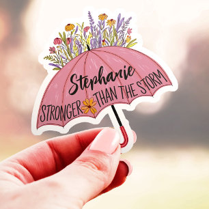 Stronger Than The Storm Umbrella Custom Name Vinyl