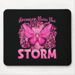 Stronger Than The Storm With Butterfly Breast Canc Mouse Pad
