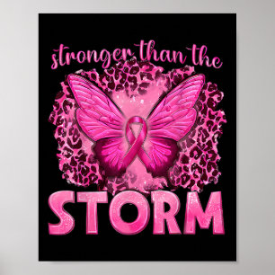 Stronger Than The Storm With Butterfly Breast Canc Poster