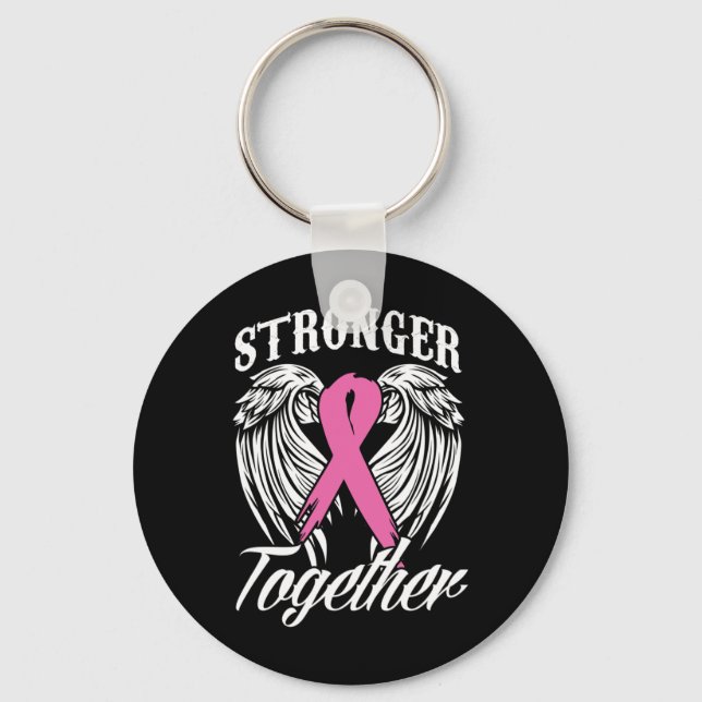 Stronger Together Breast Cancer Awareness Month Pi Key Ring (Front)