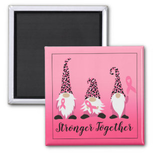 Stronger Together Breast Cancer Pink Ribbon Magnet