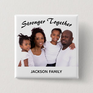 Stronger Together Family Photo 15 Cm Square Badge