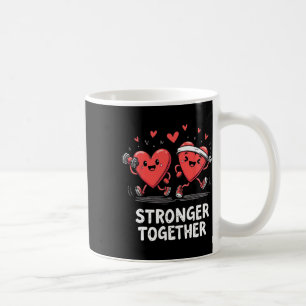 Stronger Together Fun Fitness Valentine’s Day Desi Coffee Mug