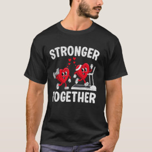 Stronger Together Gym Fitness Workout Couple Valen T-Shirt
