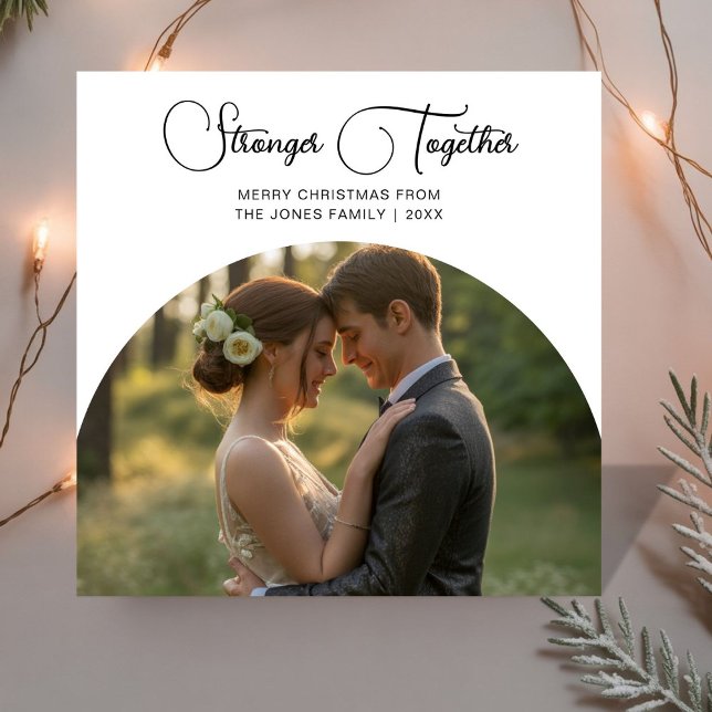 Stronger Together Personalised Couple Christmas Ca Holiday Card (Creator Uploaded)