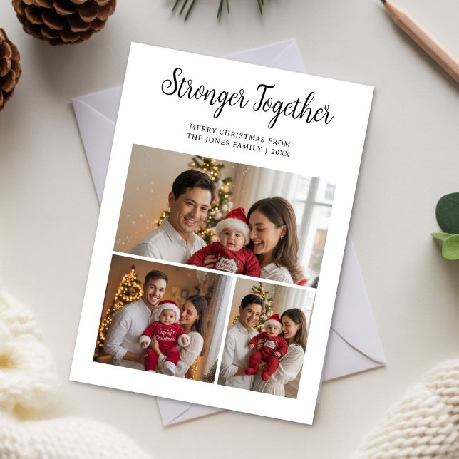 Stronger Together Personalised Family Christmas Gr Holiday Card (Creator Uploaded)