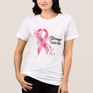 Stronger Together – Pink Ribbon Breast Cancer Awar Tri-Blend Shirt