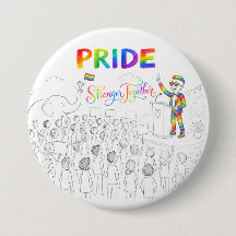 Stronger Together PRIDE Button