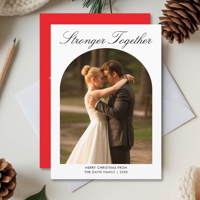 Stronger Together Romantic Couple Holiday Card (Creator Uploaded)