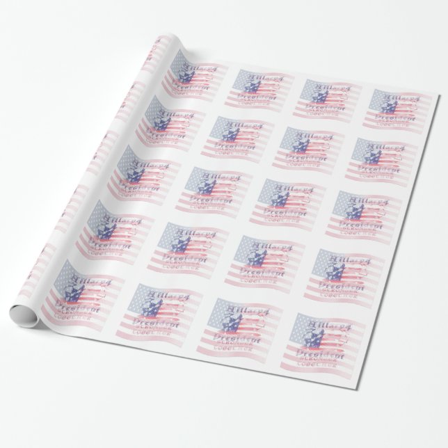 Stronger together USA Hillary 4 President American Wrapping Paper (Unrolled)