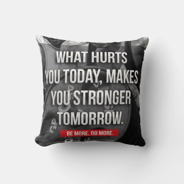 STRONGER TOMORROW - "Body building" Motivational Cushion (Front)