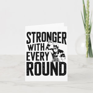 Stronger With Every Round Boxer Sports Gym Athlete Card