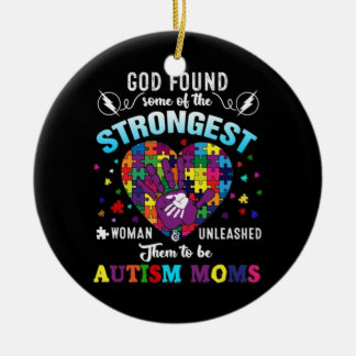 strongest autism mum ceramic ornament