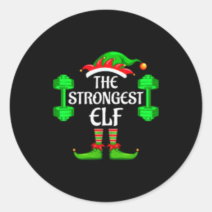 Strongest Elf Matching Family Group Christmas Part Classic Round Sticker