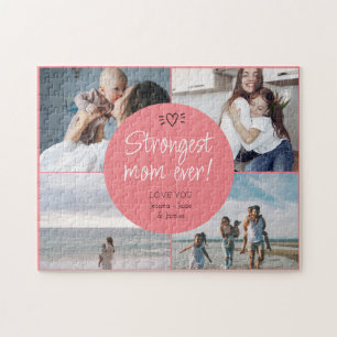 Strongest Mum 4 Photo Collage Jigsaw Puzzle
