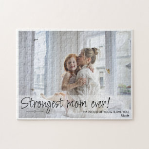 Strongest Mum One Custom Photo Collage Jigsaw Puzzle