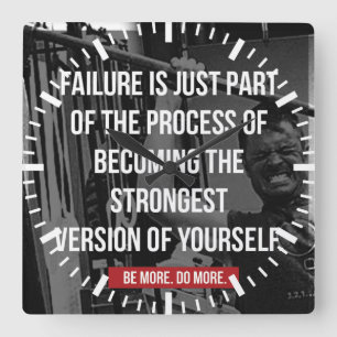 Strongest Version Of Yourself Workout Motivational Square Wall Clock