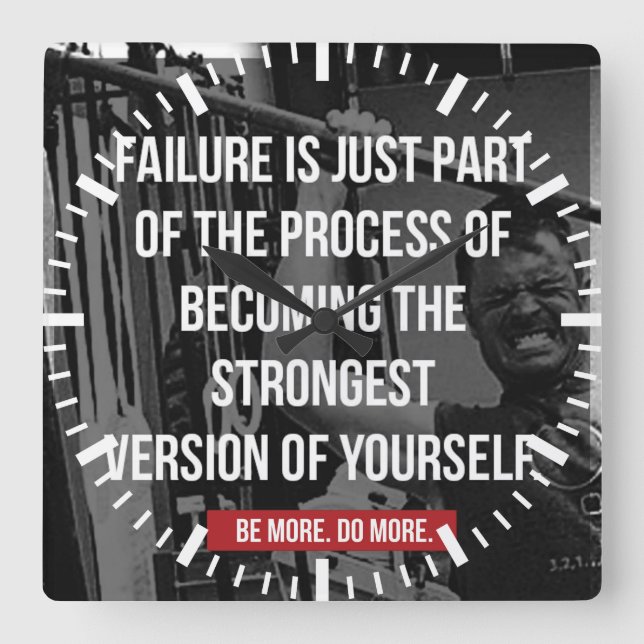 Strongest Version Of Yourself Workout Motivational Square Wall Clock (Front)