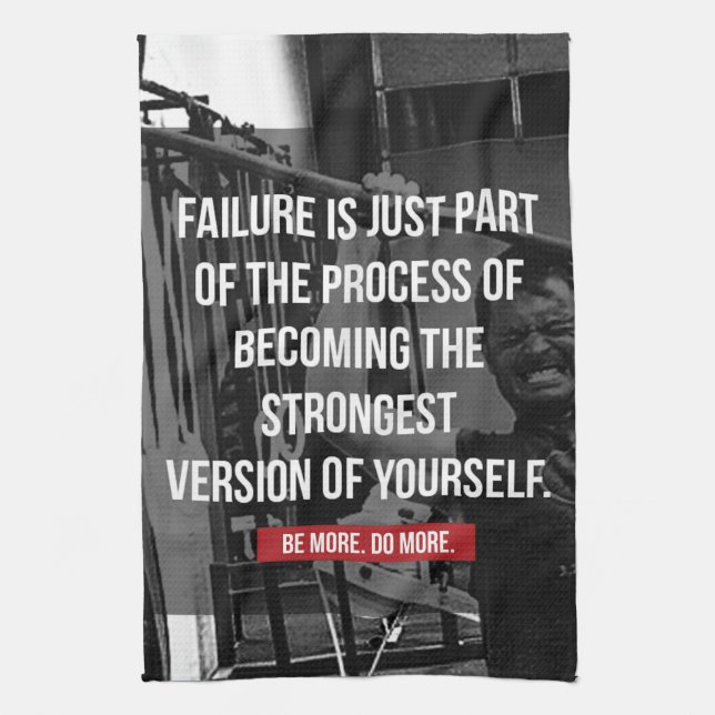 Strongest Version Of Yourself Workout Motivational Tea Towel (Vertical)