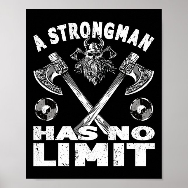 Strongman Has No Limit Weight Training Stuff Power Poster (Front)