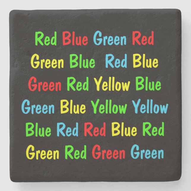 Stroop Test Colour Names Stone Coaster (Front)