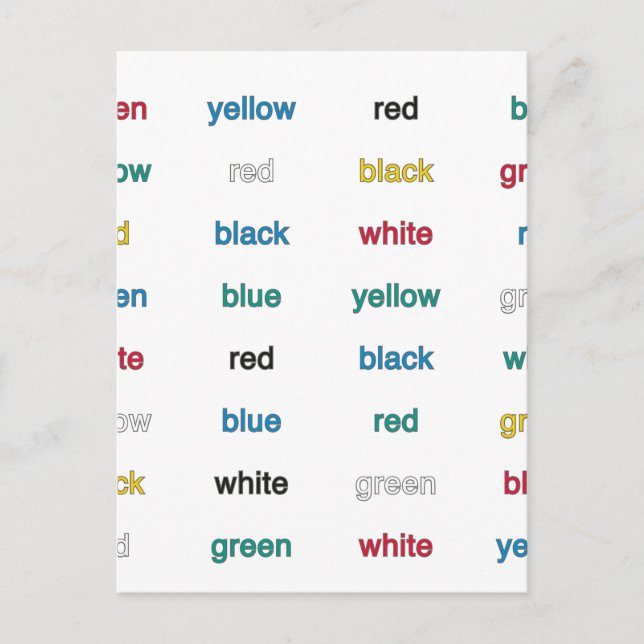 Stroop Test English Postcard (Front)