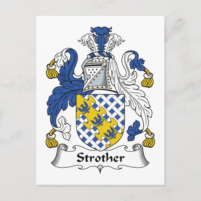 Strother Family Crest Postcard (Front)