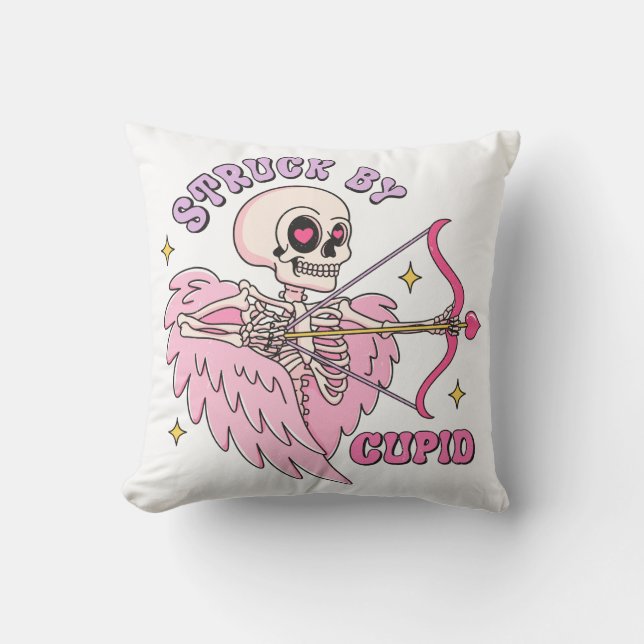 Struck By Cupid Skeleton Cushion (Front)