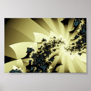 Struck By  Lightning Cool Abstract Fine Fractal Poster