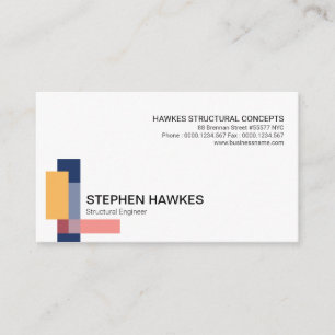 Structural Building Block Columns Engineering Business Card