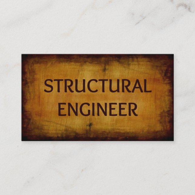 Structural Engineer Antique Brushed Business Card (Front)