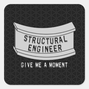 Structural Engineer Beam Moment Square Sticker