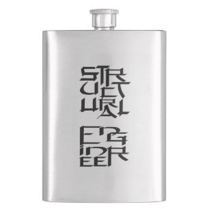 Structural Engineer Character Hip Flask