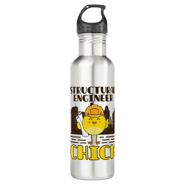 Structural Engineer Chick Civil Engineering 710 Ml Water Bottle (Front)