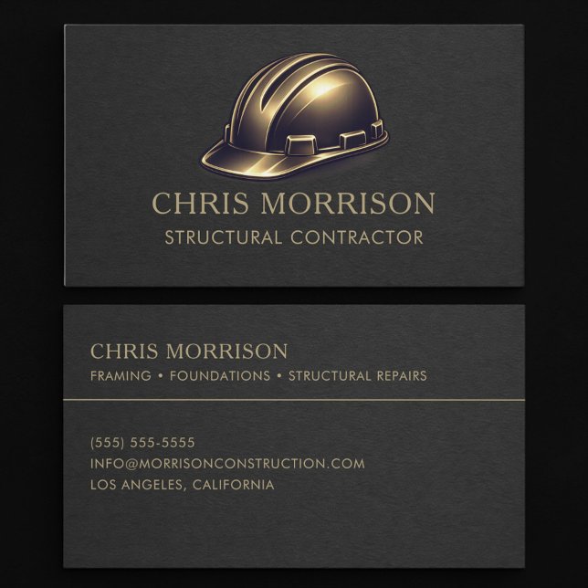 Structural Services Hard Hat Professional Business Card (Creator Uploaded)