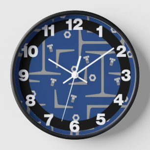 Structural Steel Drawing Pattern Clock