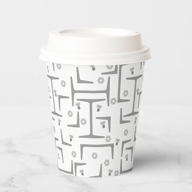 Structural Steel Pattern Paper Cups (Front)
