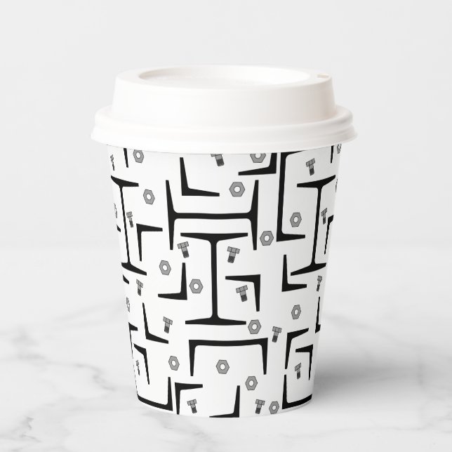Structural Steel Pattern Paper Cups (Front)