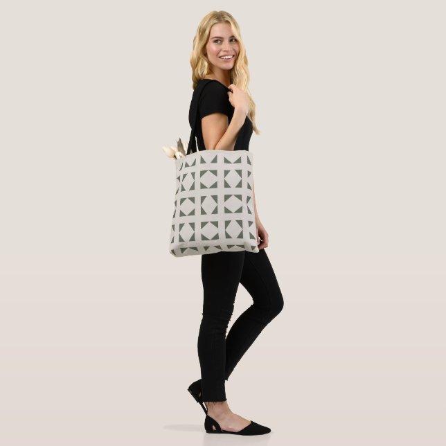 Structure 4 | Sage Green & Linen Tote Bag (On Model)